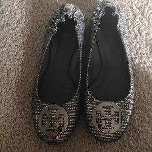 Tory Burch-metallic flats